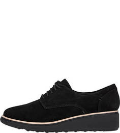 Полуботинки из нубука на танкетке Sharon Noel Clarks