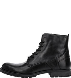 Кожаные ботинки на молнии и шнуровке Jack & Jones