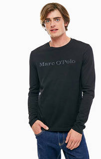 Черная хлопковая футболка с длинными рукавами Marc Opolo