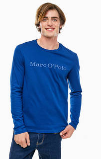 Синяя хлопковая футболка с длинными рукавами Marc Opolo