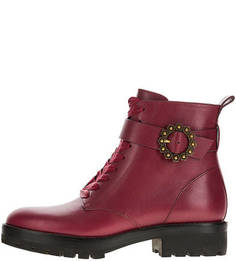 Бордовые демисезонные ботинки из натуральной кожи Michael Michael Kors