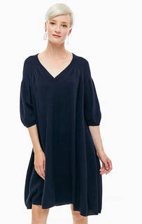 Синее платье с расклешенной юбкой Stefanel