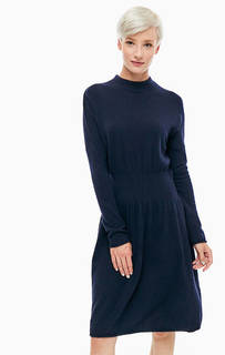 Синее платье с расклешенной юбкой Stefanel