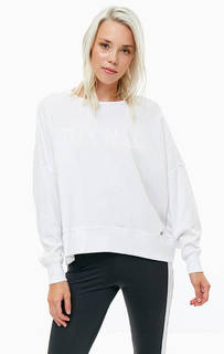 Хлопковый свитшот оверсайз с вырезом на спине Dkny