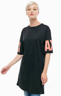 Черная хлопковая футболка с принтом Armani Exchange