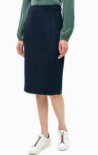 Синяя юбка с высоким содержанием шерсти Stefanel