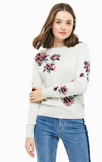 Хлопковый джемпер с цветочным принтом Tom Tailor Denim