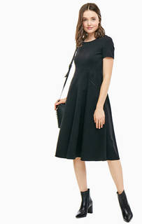 Черное трикотажное платье с расклешенной юбкой Pennyblack