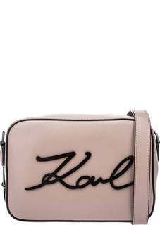 Кожаная сумка с одним отделом Karl Lagerfeld