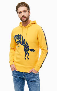 Желтая хлопковая толстовка с капюшоном Wrangler