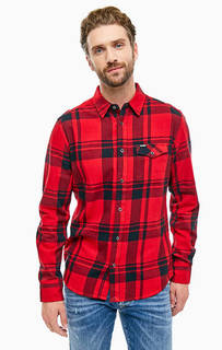 Красная хлопковая рубашка в клетку Wrangler