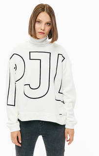 Хлопковый свитшот оверсайз с принтом Pepe Jeans