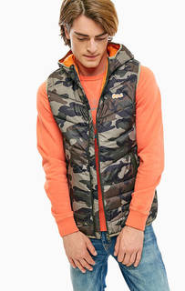 Утепленный жилет в стиле милитари с капюшоном Jack & Jones