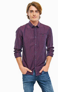 Хлопковая рубашка в клетку с карманом Tom Tailor