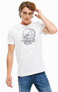 Белая хлопковая футболка с круглым вырезом Jack & Jones