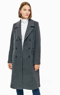 Серое шерстяное пальто с карманами Tom Tailor