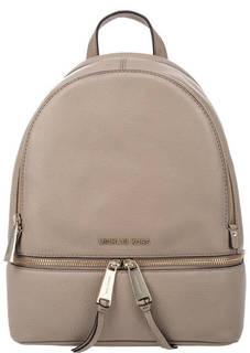 Бежевый кожаный рюкзак Rhea Zip Michael Michael Kors