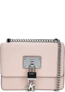 Маленькая кожаная сумка с двумя отделами Dkny