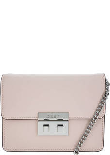 Маленькая кожаная сумка с откидным клапаном Dkny