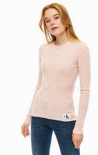 Джемпер кораллового цвета с длинными рукавами Calvin Klein Jeans