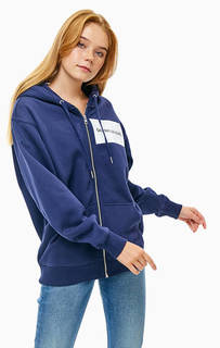 Толстовка синего цвета оверсайз Calvin Klein Jeans