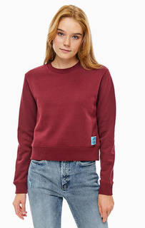 Бордовый свитшот с нашивкой Calvin Klein Jeans