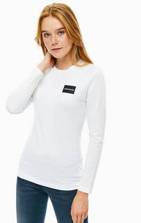 Однотонная хлопковая футболка с длинными рукавами Calvin Klein Jeans