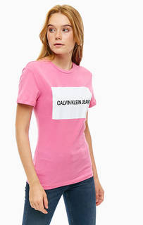 Хлопковая футболка с короткими рукавами Calvin Klein Jeans