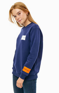 Синий свитшот оверсайз Calvin Klein Jeans