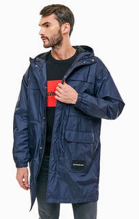 Удлиненная ветровка синего цвета Calvin Klein Jeans