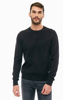 Черный хлопковый джемпер с круглым вырезом Calvin Klein Jeans