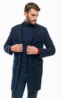 Синее шерстяное пальто на пуговицах Drykorn