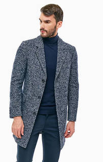 Синее пальто на пуговицах с высоким содержанием шерсти Drykorn