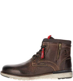 Кожаные ботинки на молнии и шнуровке S.Oliver