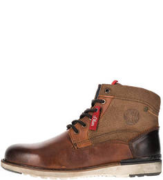 Кожаные ботинки на молнии и шнуровке S.Oliver