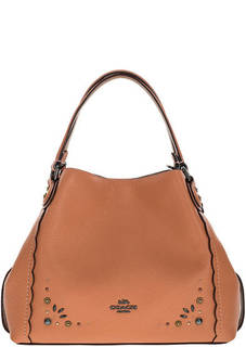 Сумка из зерненой кожи с декоративной отделкой Edie Coach