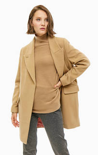 Классическое шерстяное пальто бежевого цвета Drykorn