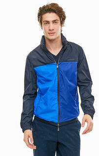 Синяя ветровка со скрытым капюшоном Armani Exchange