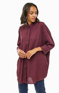 Бордовая туника-рубашка на пуговицах Vero Moda