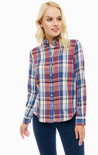 Хлопковая рубашка приталенного кроя в клетку Gant