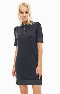 Короткое серое платье из вискозы Fred Perry