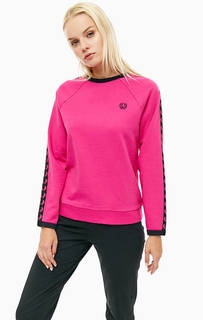 Свитшот цвета фуксии с декоративной отделкой Fred Perry