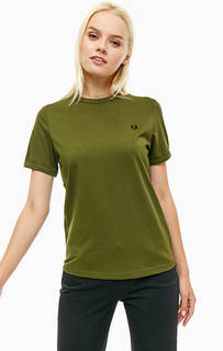 Хлопковая футболка цвета хаки Fred Perry