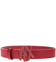 Тонкий ремень красного цвета Armani Exchange
