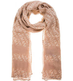 Палантин кораллового цвета с монограммой бренда Armani Exchange