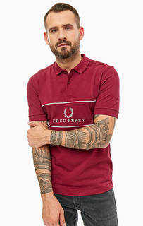 Бордовая футболка поло с логотипом бренда Fred Perry