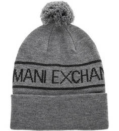 Шапка мелкой вязки с помпоном Armani Exchange