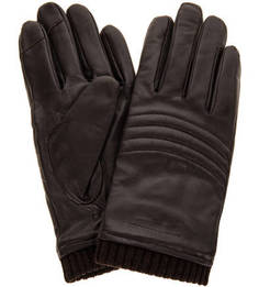Кожаные перчатки с шерстяной подкладкой Armani Exchange