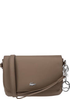 Маленькая коричневая сумка с откидным клапаном Lacoste