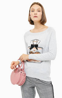 Джемпер мелкой вязки с принтом и нашивкой Only